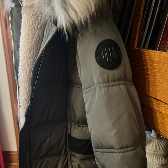 DKNY Knee Length Puffer Coat - Picture 4 of 5